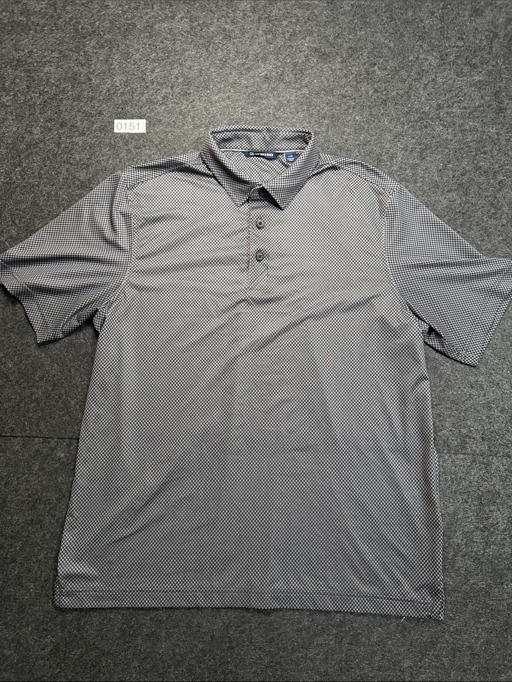 Cutter & Buck Men's Short Sleeve Polo - Gray Micro Pattern